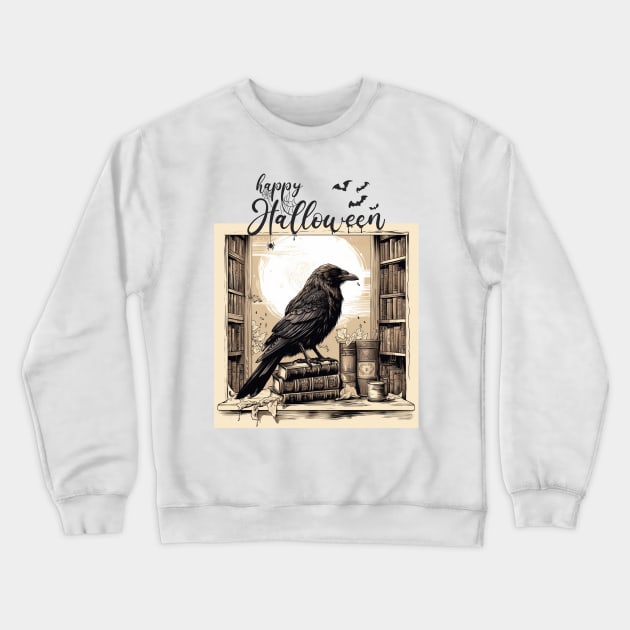 Halloween raven Crewneck Sweatshirt by FehuMarcinArt